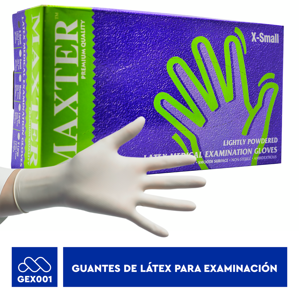 MAXTER GUANTES DE LÁTEX PARA EXAMINACIÓN "XS" REF : MX28825