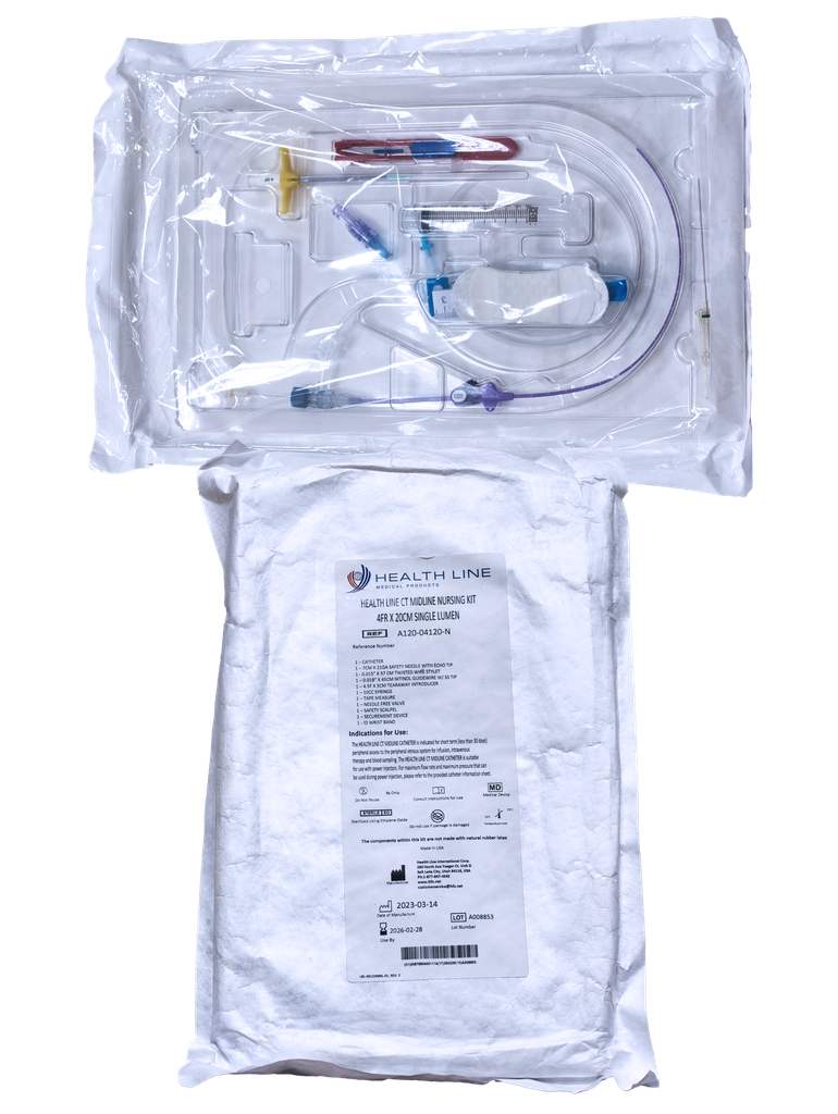 HEALTH LINE PIC MIDLINE  1 LUMEN 4FR X 20CM REF/A120-04120-N