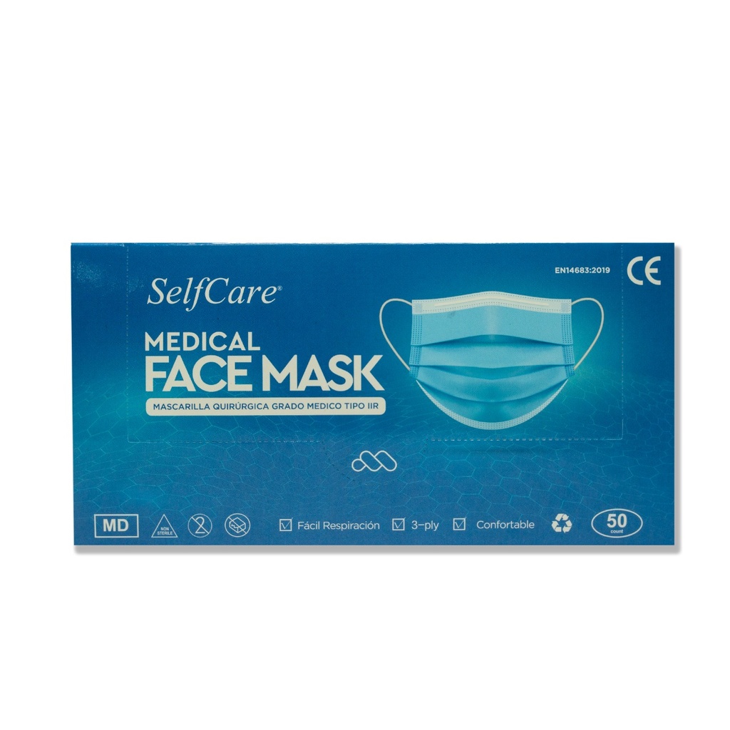 SELFCARE MASCARILLA DESCARTABLE CON ELASTICO AZUL REF: BPP012***