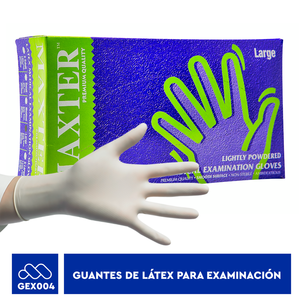 MAXTER GUANTES  DE LÁTEX PARA EXAMINACIÓN  "L" 