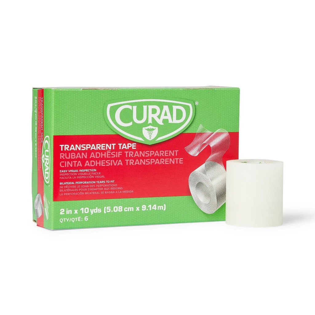MEDLINE CURAD CINTA ESPARADRAPO TRANSPARENTE HIPOALERGENICA 2" X 10 YDS REF: NON270202