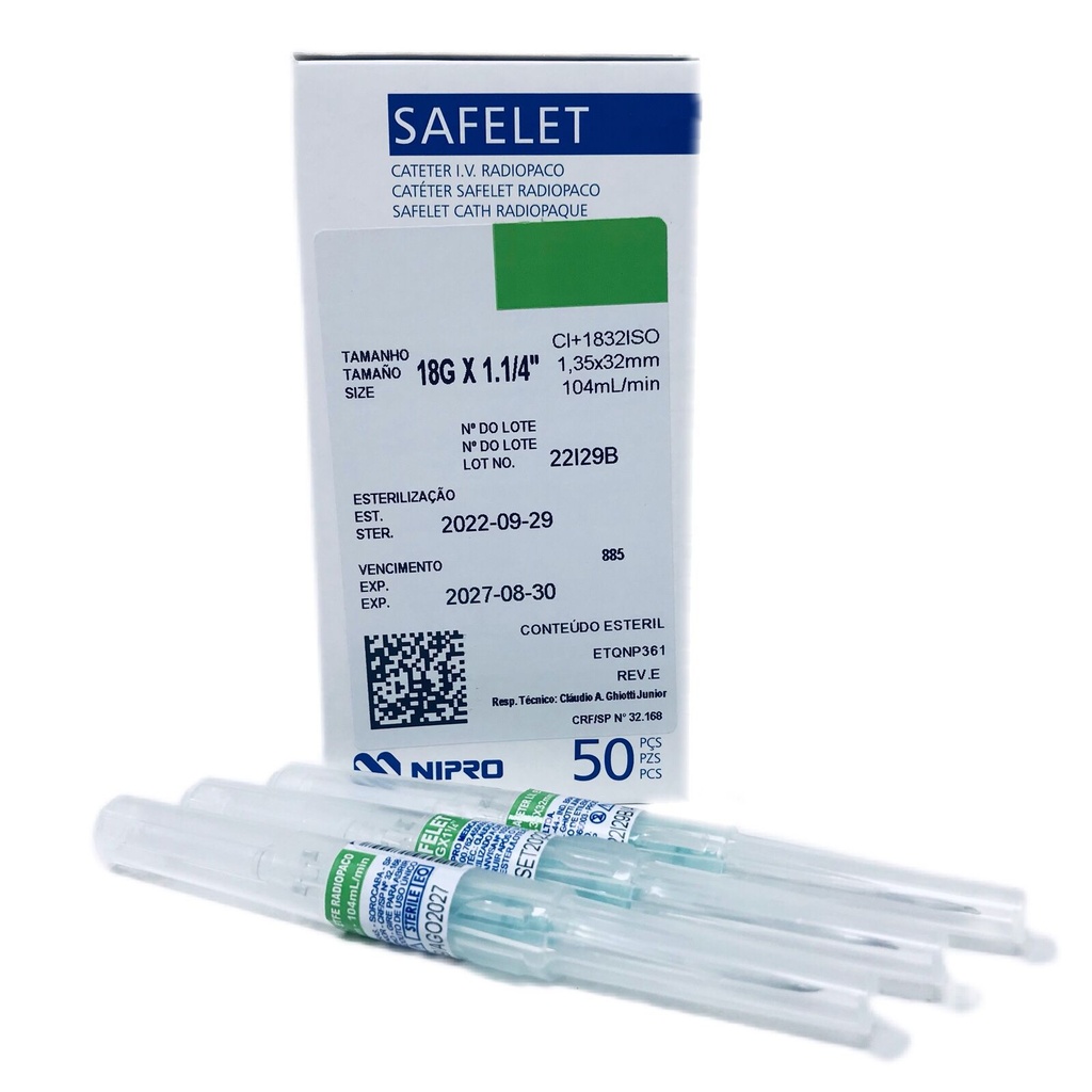 NIPRO SIN ALAS CATETER I.V. 18G X 1 1/4" REF/CI+1832PU