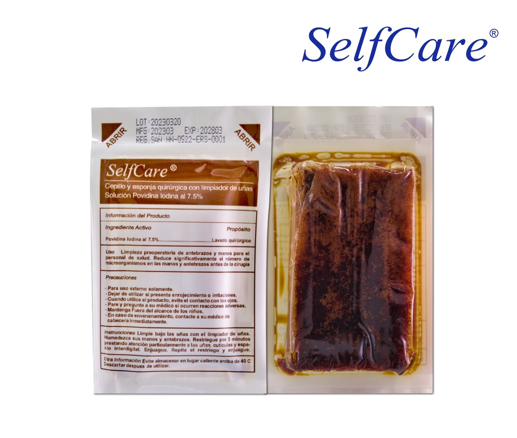 SELFCARE CEPILLO CON YODO POVIDINE PARA LAVADO QUIRURGICO REF/EST005***