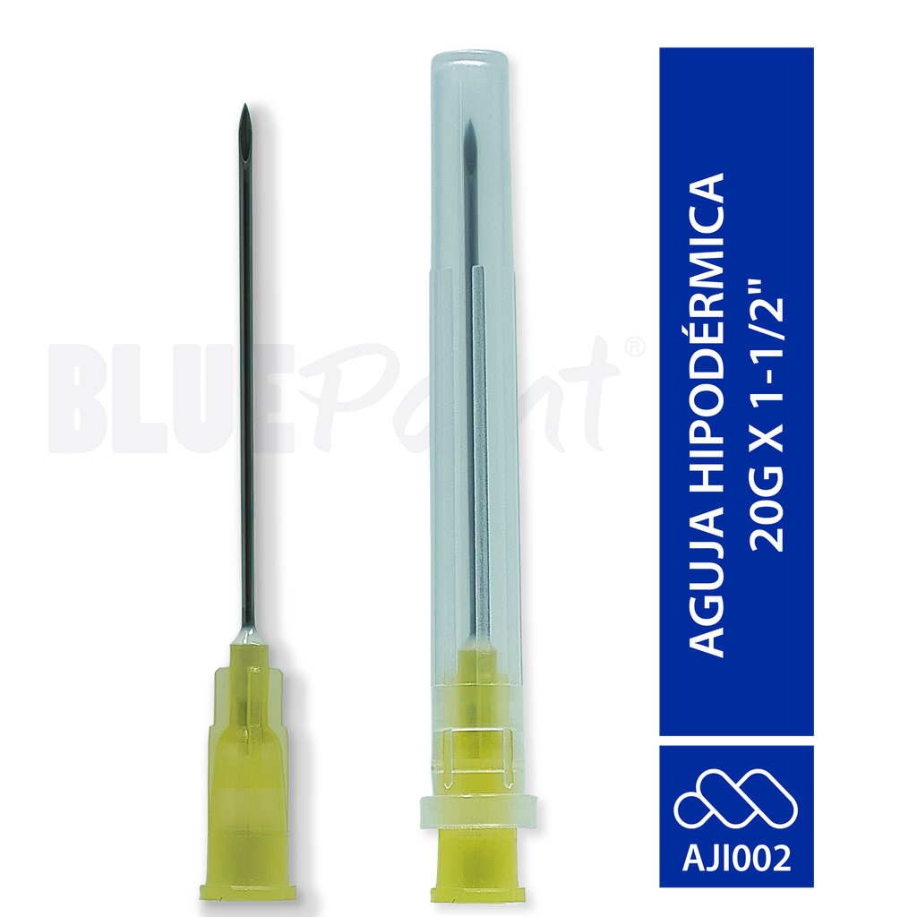 BLUEPOINT AGUJA HIPODÉRMICA 20G X 1-1/2"