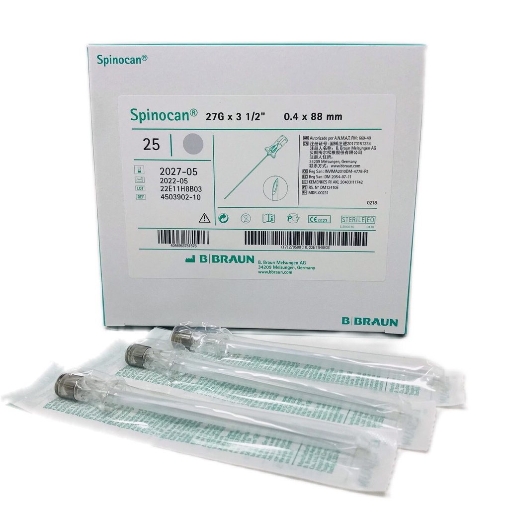 BBRAUN AGUJA DE PUNCION LUMBAR 27G X 3 1/2" REF/4503902-10