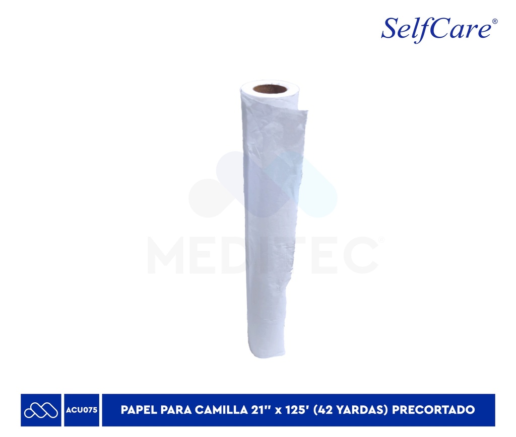 SELFCARE PAPEL PARA CAMILLA 21" x 125' (42 YARDAS) PRECORTADO