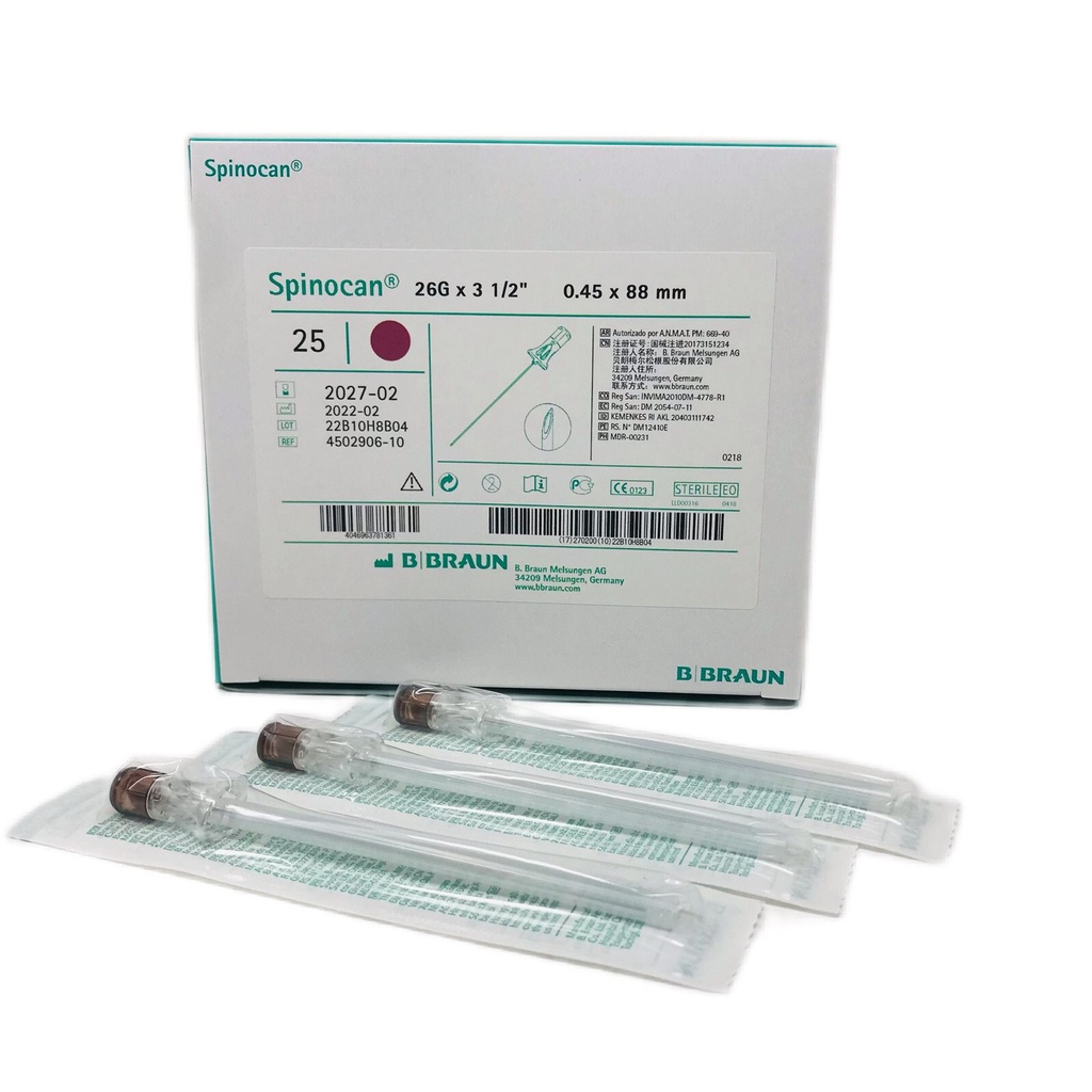 BBRAUN AGUJA DE PUNCION LUMBAR SPINOCAN 26G X 3 1/2" REF/4502906-10