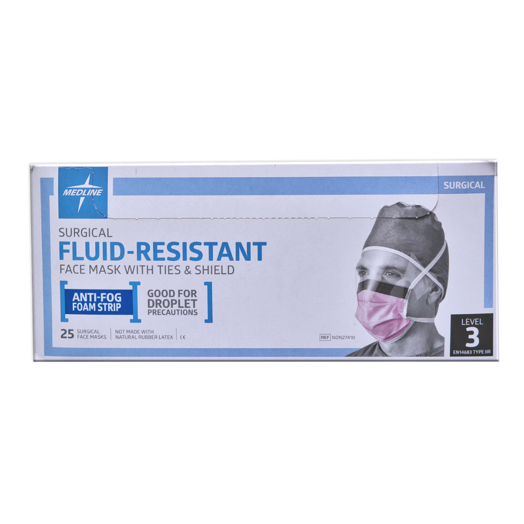 MEDLINE MASCARILLA DESCARTABLE CON VISOR COLOR ROSADA REF: NON27710