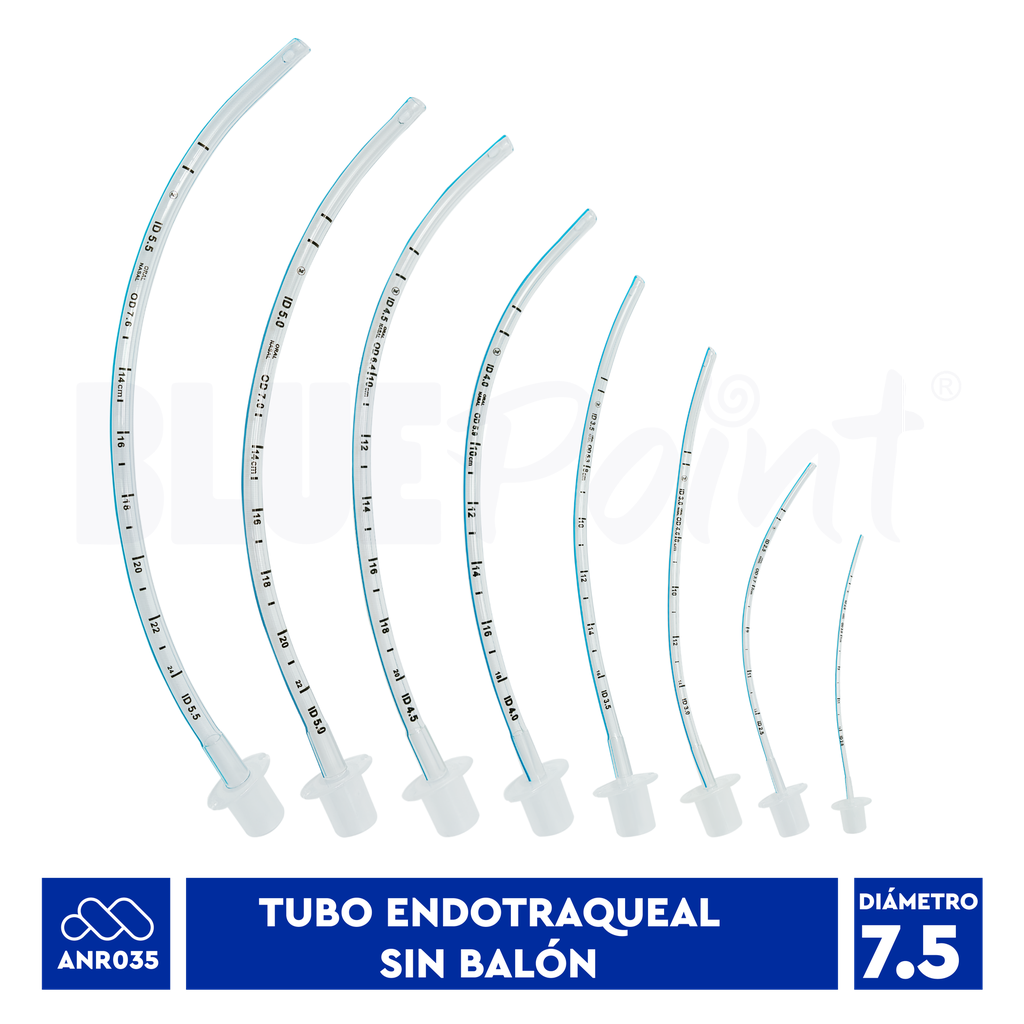 BLUEPOINT TUBO ENDOTRAQUEAL #7.5  SIN BALÓN