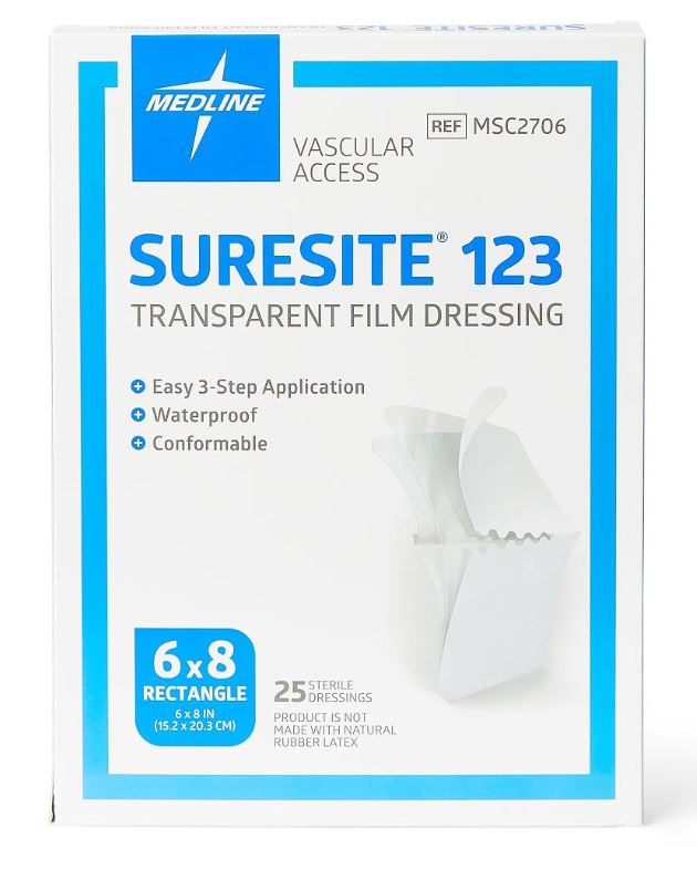 MEDLINE APOSITO DE PELICULA TRANSPARENTE 123 6" x 8" (15.2X20.3cm)REF/MSC2706