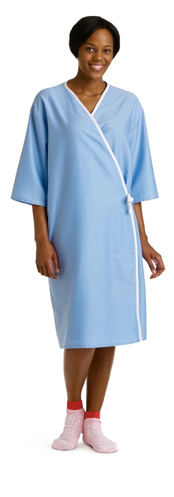 Batas de Tela para paciente examén apertura frontal Medline*REF:MDTPG5RFOBLU*55% COTTON 45%POLYESTER***