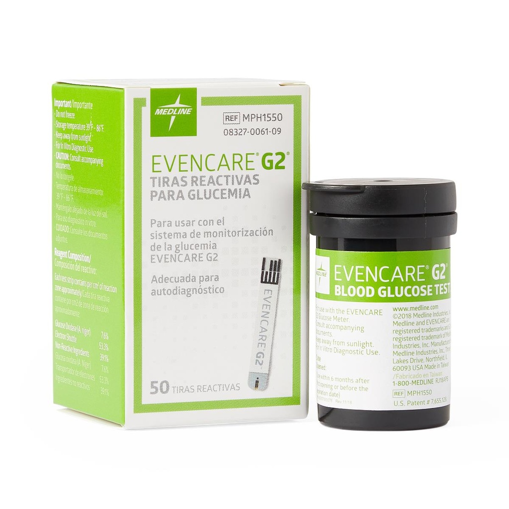 MEDLINE EVENCARE TIRAS PARA GLUCOMETRO REF: MPH1550***